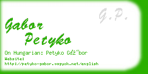 gabor petyko business card